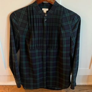 J. Crew Womens XS Tartan plaid blouse